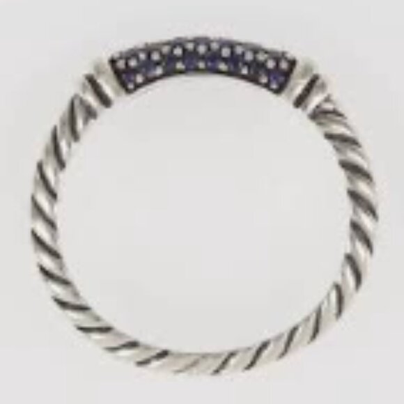 David Yurman Blue Sapphire cable candy Women's Ring size 6.5 - Picture 7 of 9